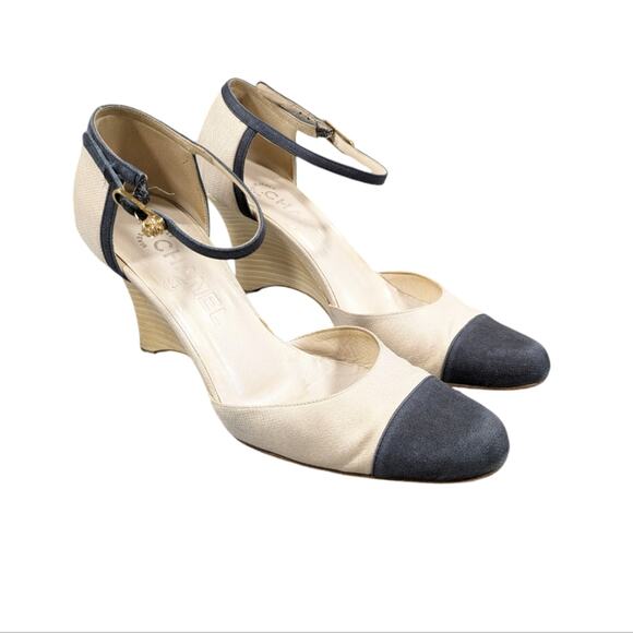 AUTHENTICATED Chanel Vintage Toe Cap Mary Jane Pumps Size 36 US 6 S2798 - Picture 3 of 11